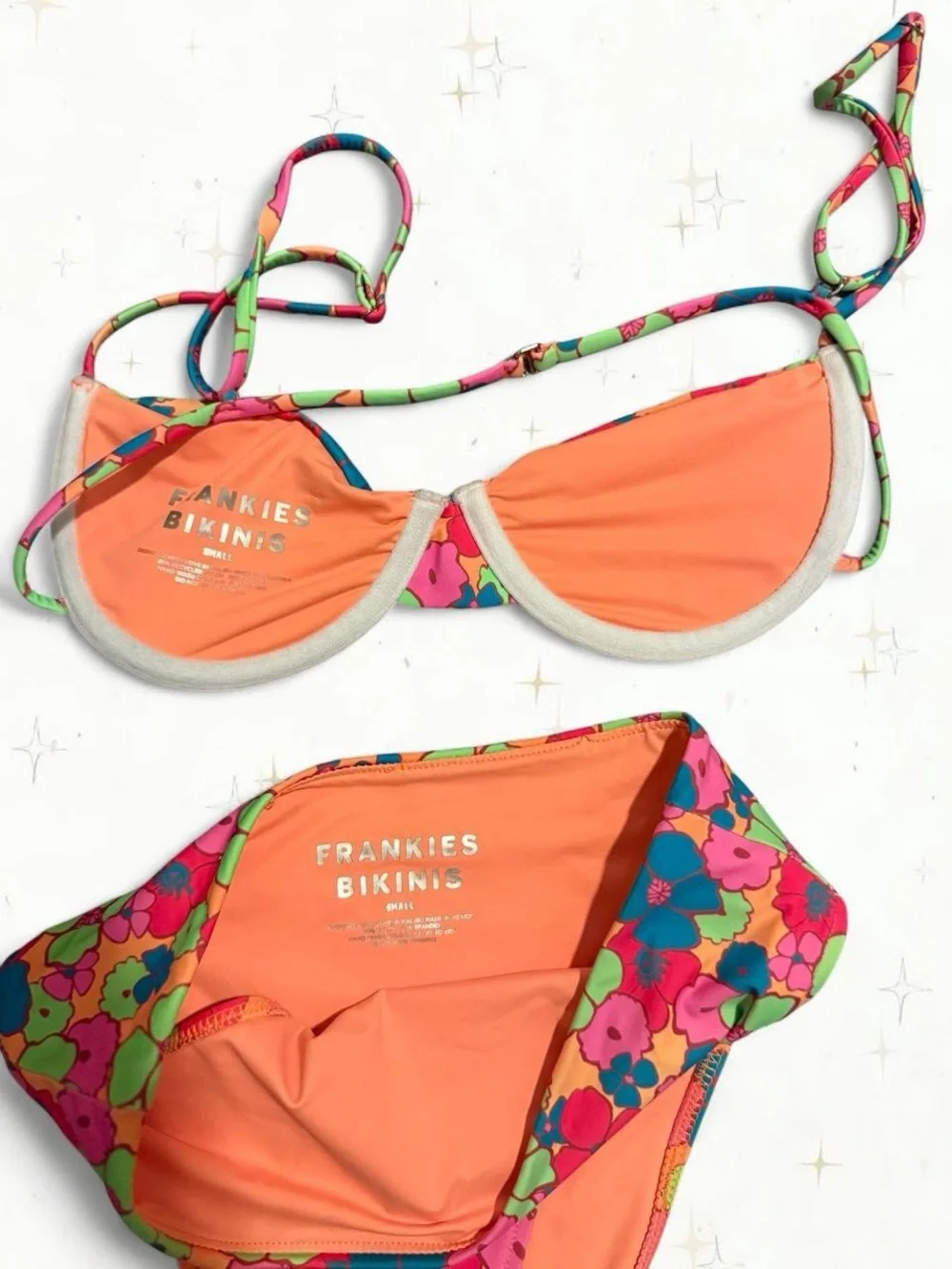 Frankie's Bikinis Neon Multi Floral Girls' Two-Piece Swim Set